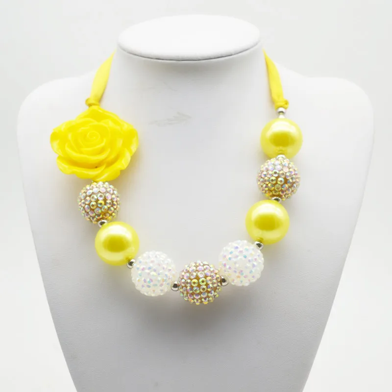 5PCS Children Ribbon Yellow Flower Necklace Kids Girls Chunky Bubblegum Necklaces For Princess Costume Jewelry
5PCS Children Ribbon Yellow Flower Necklace Kids Girls Chunky Bubblegum Necklaces For Princess Costume Jewelry