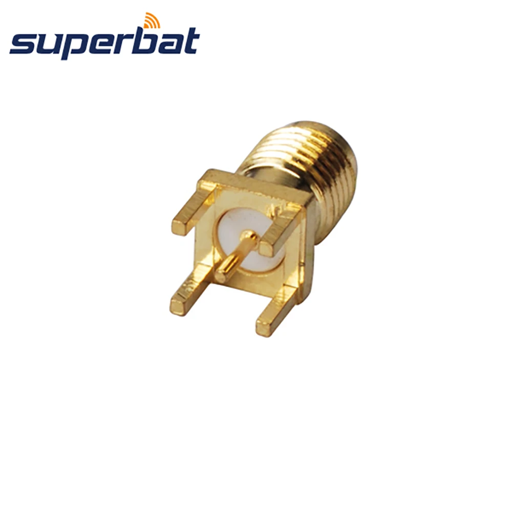 Superbat SMA Jack сквозное отверстие Вертикальная печатная монтажная плата прямой ВЧ