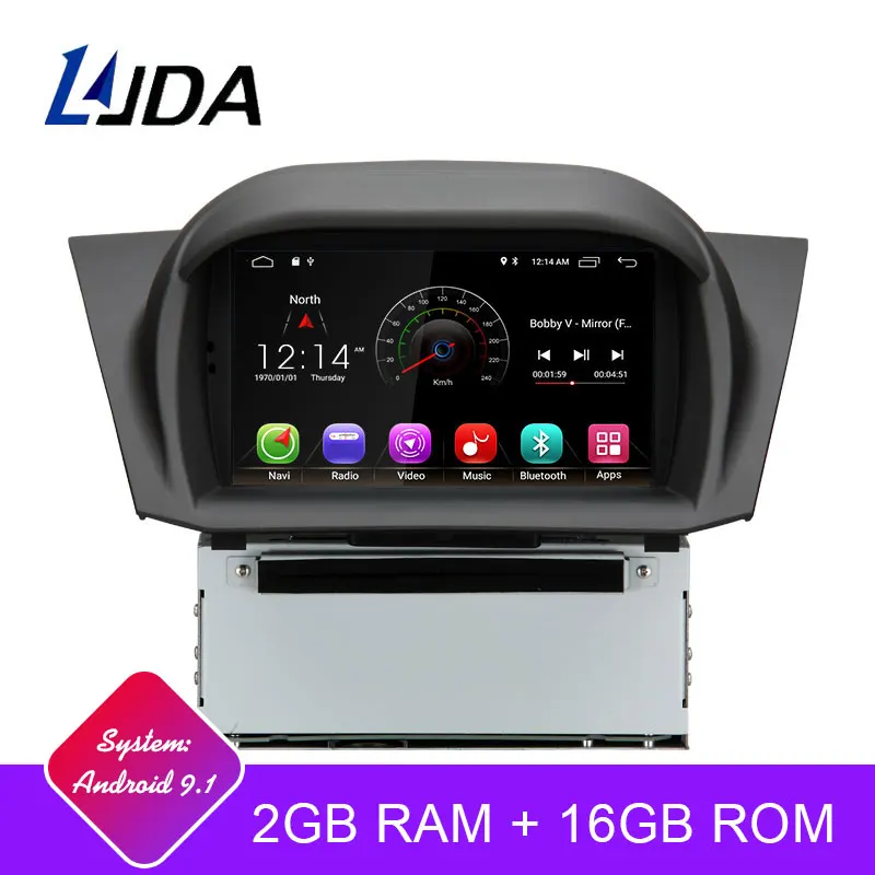 LJDA Android 9 1 автомобильный dvd плеер для FORD Fiesta 2008 2017 GPS навигация 2 Din Автомобильный