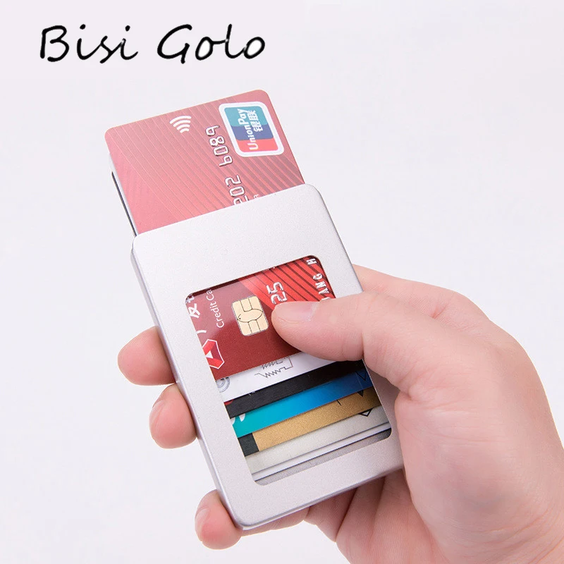 Bisi Goro 2019 держатели для кредитных карт RFID алюминиевая открытка-коробка кошелек