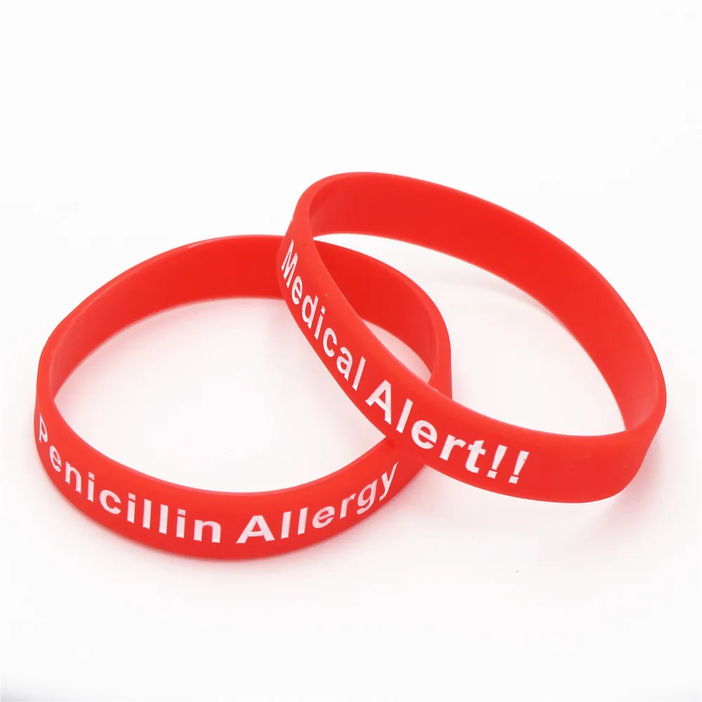 1PC Hot Sale Bracelets Medical Alert Penicillin Allergy Silicone Wristband Armband Nurse Bangles Adult 3 Colours Gift SH093
1PC Hot Sale Bracelets Medical Alert Penicillin Allergy Silicone Wristband Armband Nurse Bangles Adult 3 Colours Gift SH093