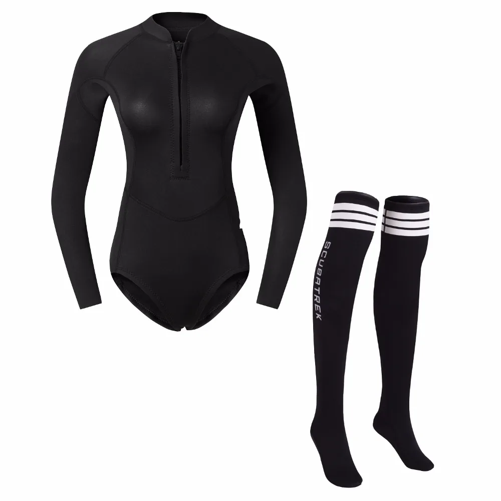 Women 2mm Neoprene Wetsuit Diving Surfing Kayak Long Sleeve Jacket Top with long diving socks
Women 2mm Neoprene Wetsuit Diving Surfing Kayak Long Sleeve Jacket Top with long diving socks