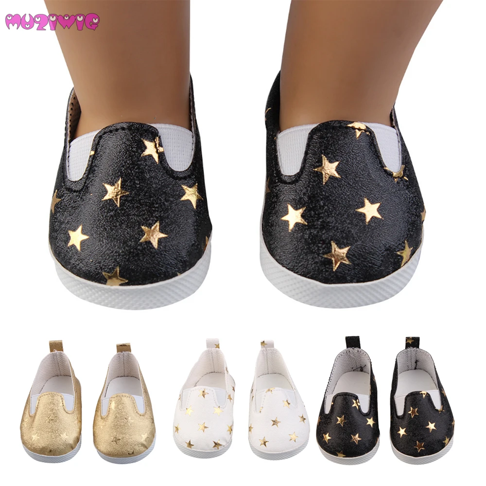 Glitter Doll Shoes Black White Golden Star Shoes For 18 Inch Our Generation American Doll New Arrival Dropshipping
Glitter Doll Shoes Black White Golden Star Shoes For 18 Inch Our Generation American Doll New Arrival Dropshipping