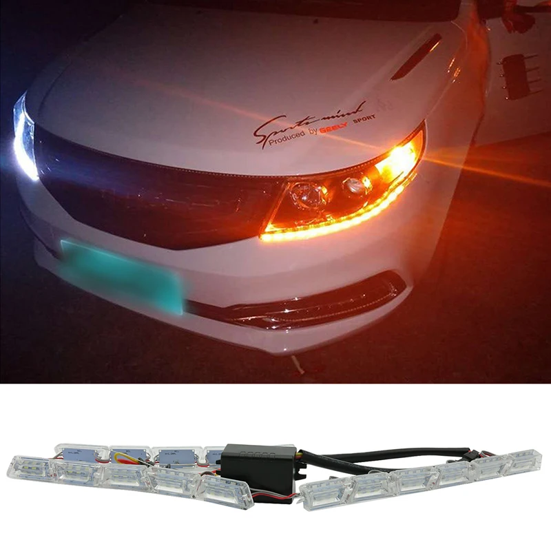 2PCS light LED DRL Daytime Running Lights 8/12/16 LED White and Amber Lights Waterproof crystal Car Styling Flexible Soft light
2PCS light LED DRL Daytime Running Lights 8/12/16 LED White and Amber Lights Waterproof crystal Car Styling Flexible Soft light