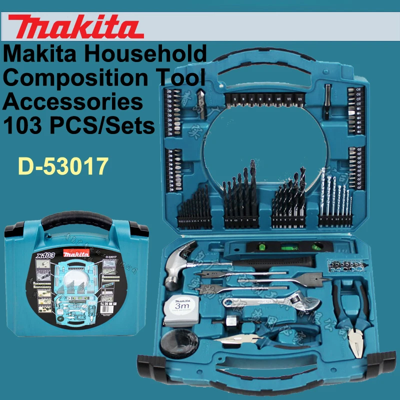 Original Japan Makita D-53017 Household Hand Tools Sets Hand Drill Drill Bits kit accessories Combination Toolbox 103PCS/Set
Original Japan Makita D-53017 Household Hand Tools Sets Hand Drill Drill Bits kit accessories Combination Toolbox 103PCS/Set