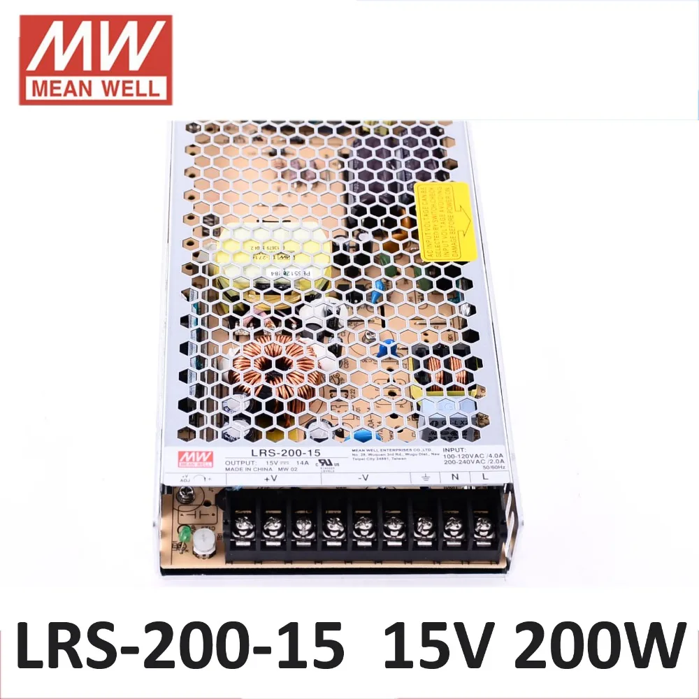 MEAN WELL LRS-200-15 UL power supply 200W 15V AC to DC single output 14A Switching Power Supply Driver for LED Strip | Обустройство