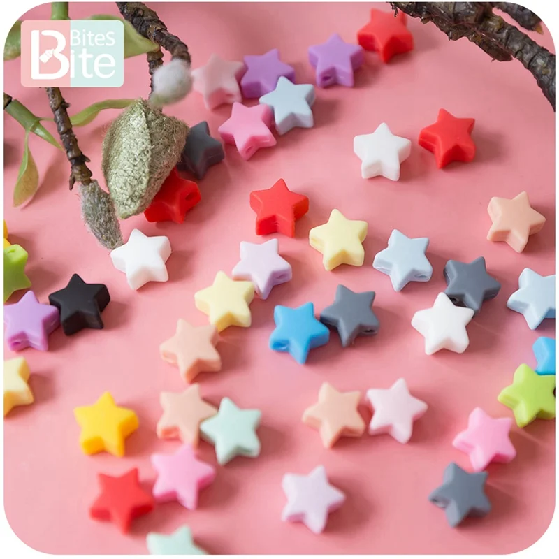 Bite Bites 10pc Silicone Beads Baby Teether Star Food Grade Perle Silicone Teething Rodents DIY Nursing Necklace Pacifier Chain
Bite Bites 10pc Silicone Beads Baby Teether Star Food Grade Perle Silicone Teething Rodents DIY Nursing Necklace Pacifier Chain