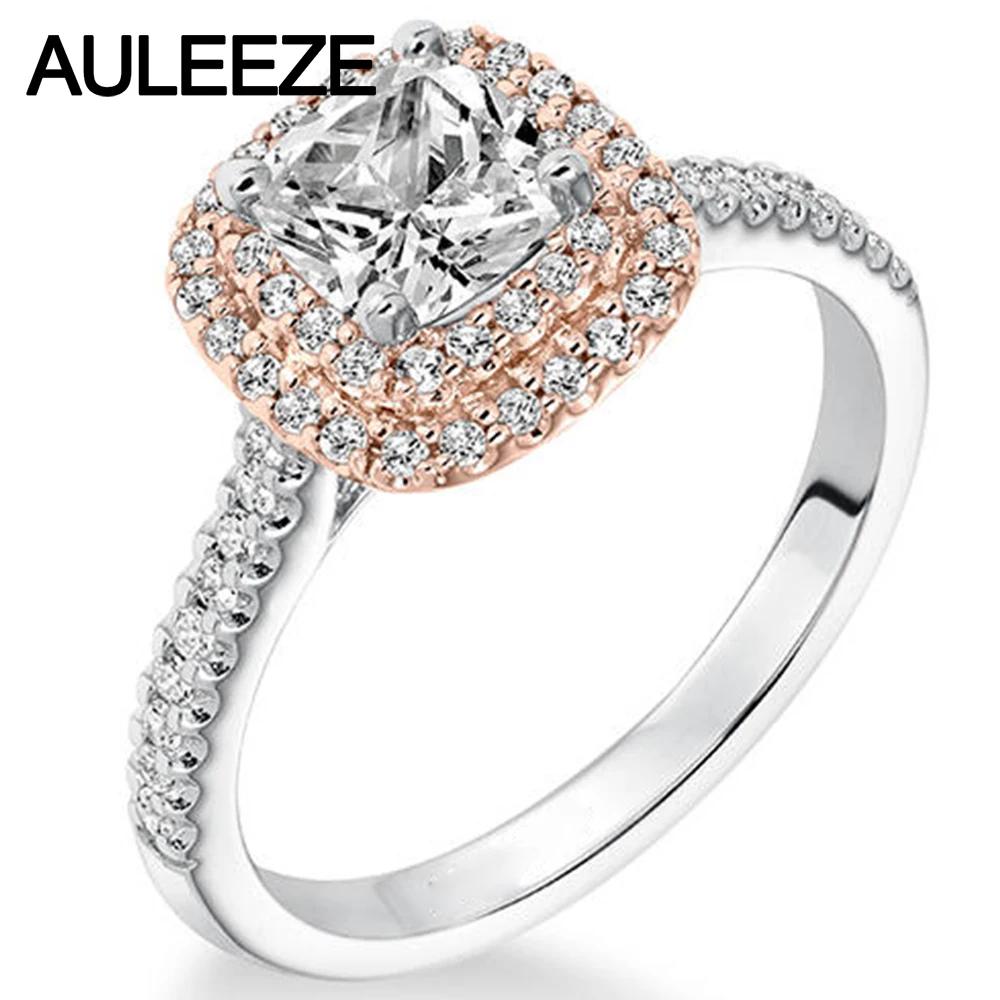 Double Halo 1CT Cushion Cut Simulated Diamond Engagement Wedding Ring 9K Two Tone Rose White Gold Rings For Women Fine Jewelry
Double Halo 1CT Cushion Cut Simulated Diamond Engagement Wedding Ring 9K Two Tone Rose White Gold Rings For Women Fine Jewelry