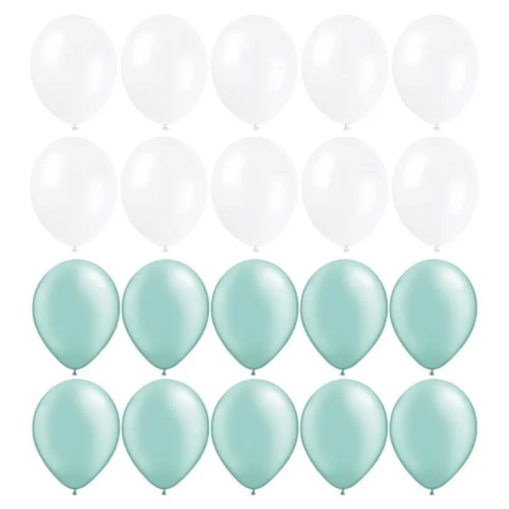 60 шт. 10 "смешанные мятно зеленые и белые латексные воздушные шары для девочек