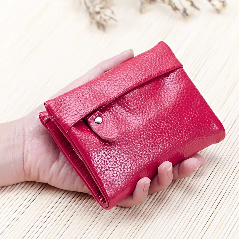 2018 New Genuine Cow Leather Short Design Large Capacity Women's Wallet Purse Female Wallets with Zipper Coin Bag Card Holder | Багаж и