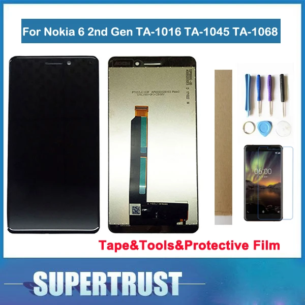 ЖК дисплей 5 дюйма для Nokia 6 1 2018 TA 1016 1043 1045 1050 1054 1068 + сенсорный экран в сборе