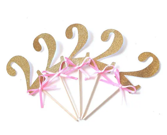 2nd Birthday Cupcake toppers, Glitter gold with pink bow custom number wedding toothpicks Bridal baby shower party decor
2nd Birthday Cupcake toppers, Glitter gold with pink bow custom number wedding toothpicks Bridal baby shower party decor