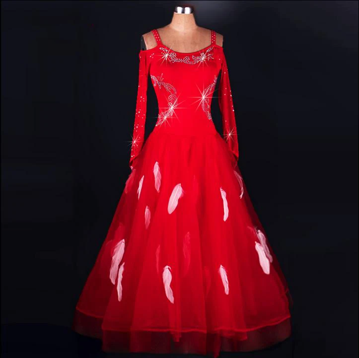 2020 New style ballroom dance costumessenior spandex feather long sleeves ballroom dance dress for women ballroom dance ddresses
2020 New style ballroom dance costumessenior spandex feather long sleeves ballroom dance dress for women ballroom dance ddresses