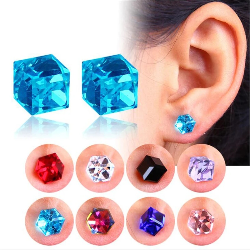 Fashion Girls Water Cube Style Magnet Color Crystal Pierced Earrings Strong Magnetic Iron Magnet Earrings for Women Accessories
Fashion Girls Water Cube Style Magnet Color Crystal Pierced Earrings Strong Magnetic Iron Magnet Earrings for Women Accessories