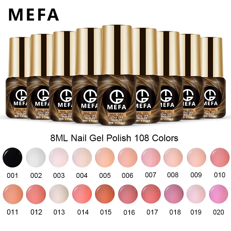 MEFA Чистый Цвет Гель лак для ногтей 8 мл ЛАГ DIY Nail Art paint Long Lasting УФ гель Soak off