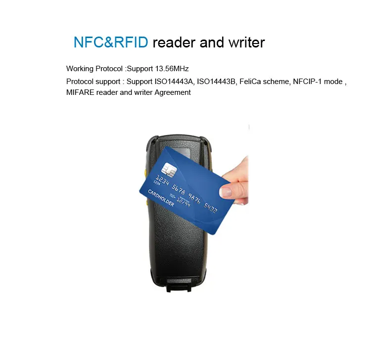 Промышленный Портативный прочный сканер штрих-кода PDA Android RFID считыватель с 3G