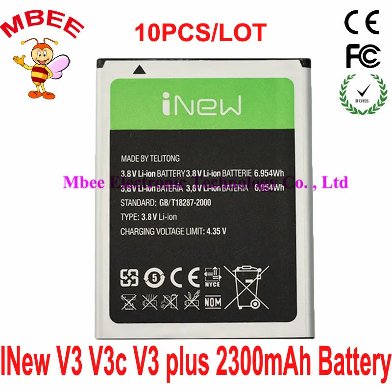 10PCS/LOT 2300mAh Original iNew V3 V3C V3+ V3 Plus Battery Batterie Bateria Batterij Accumulator AKKU PIL Cell Phone Battery
10PCS/LOT 2300mAh Original iNew V3 V3C V3+ V3 Plus Battery Batterie Bateria Batterij Accumulator AKKU PIL Cell Phone Battery