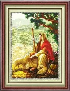 

Needlework,DIY DMC Cross stitch,Set for Embroidery kits,Jesus Christ Sheepherder Counted Cross-Stitch,Paint Wall Home Decro