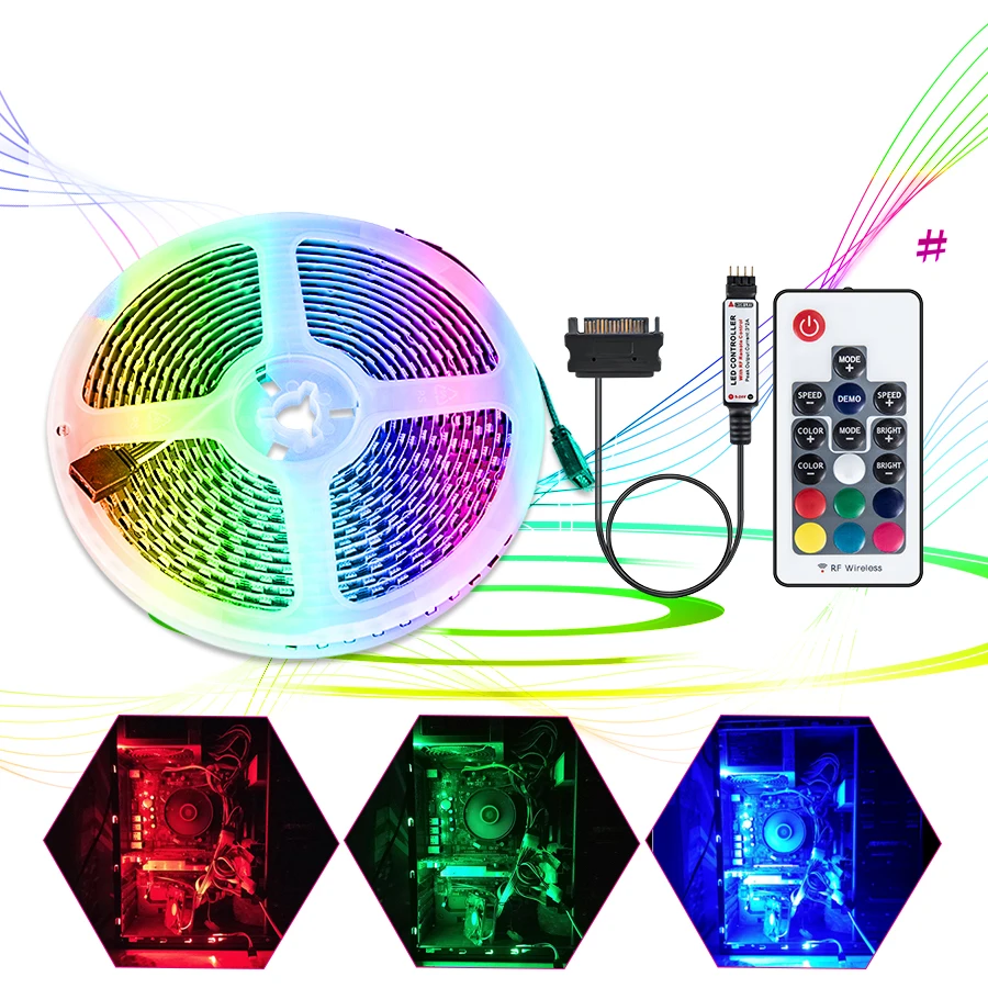 Foxanon SATA RGB Светодиодная лента, светильник 1 м 2 м 3 м 4 м 5 м DC 12 В 3535 RGB Светодиодная лента Sata интерфейс питания для ПК, чехол для компьютера
Foxanon SATA RGB Светодиодная лента, светильник 1 м 2 м 3 м 4 м 5 м DC 12 В 3535 RGB Светодиодная лента Sata интерфейс питания для ПК, чехол для компьютера