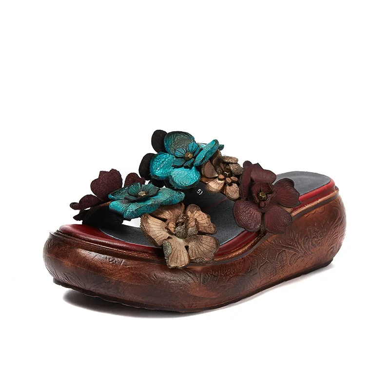 Johnature Genuine Leather 2021 New Summer Platform Slippers Floral Outside Slides Handmade Casual Sandals Wedges Women Shoes
Johnature Genuine Leather 2021 New Summer Platform Slippers Floral Outside Slides Handmade Casual Sandals Wedges Women Shoes