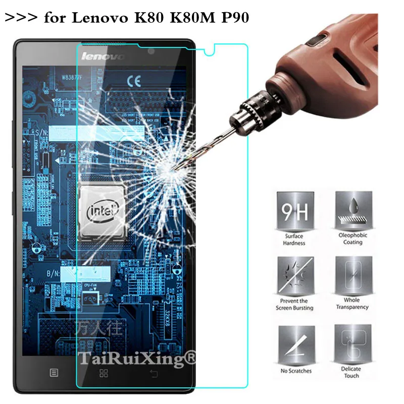 Закаленное Стекло для Lenovo Vibe K80 Экран протектор 2.5D 0.26 мм 9 H Защитная пленка K80m p90