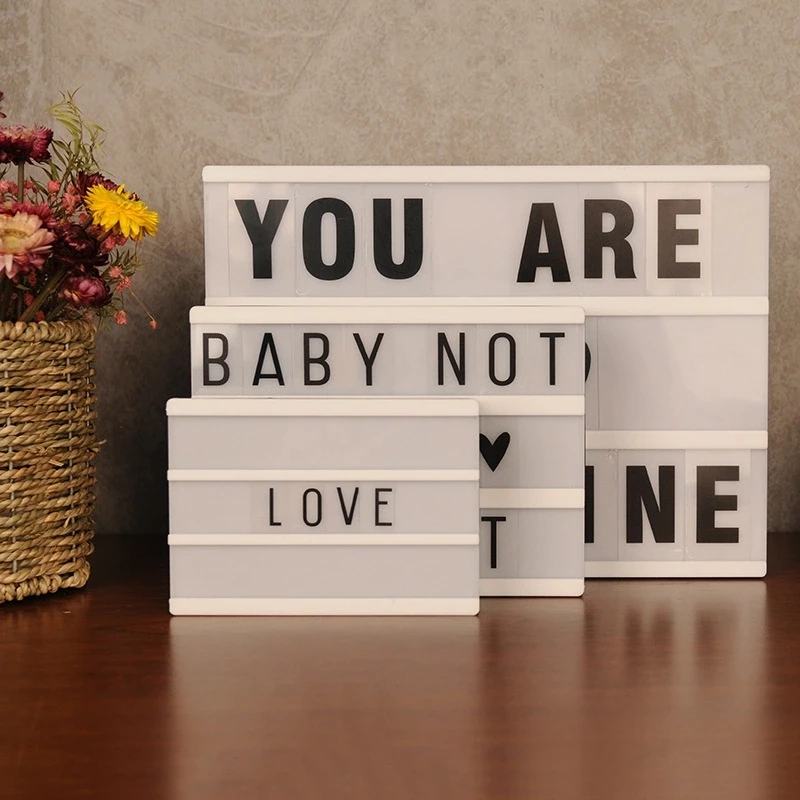 New A4 A5 A6 Size LED Combination Night Light Box Lamp DIY BLACK Letters Cards USB PORT Powered Cinema Lightbox | Освещение