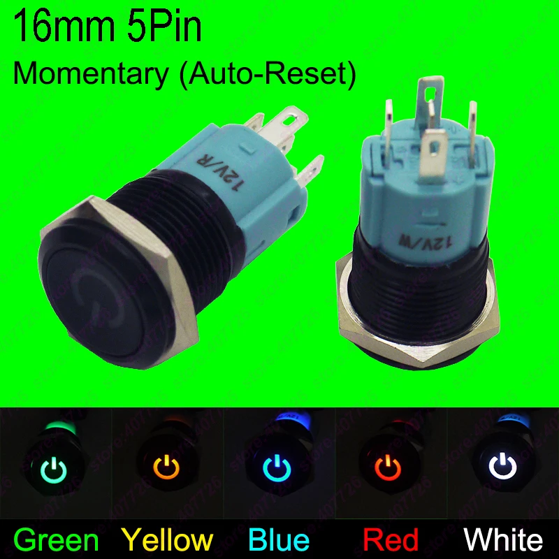 50PCS 16MM Waterproof Momentary Auto Reset Metal Button Switch With LED 12V/24V Indication Car Dash Power Start Push Button
50PCS 16MM Waterproof Momentary Auto Reset Metal Button Switch With LED 12V/24V Indication Car Dash Power Start Push Button