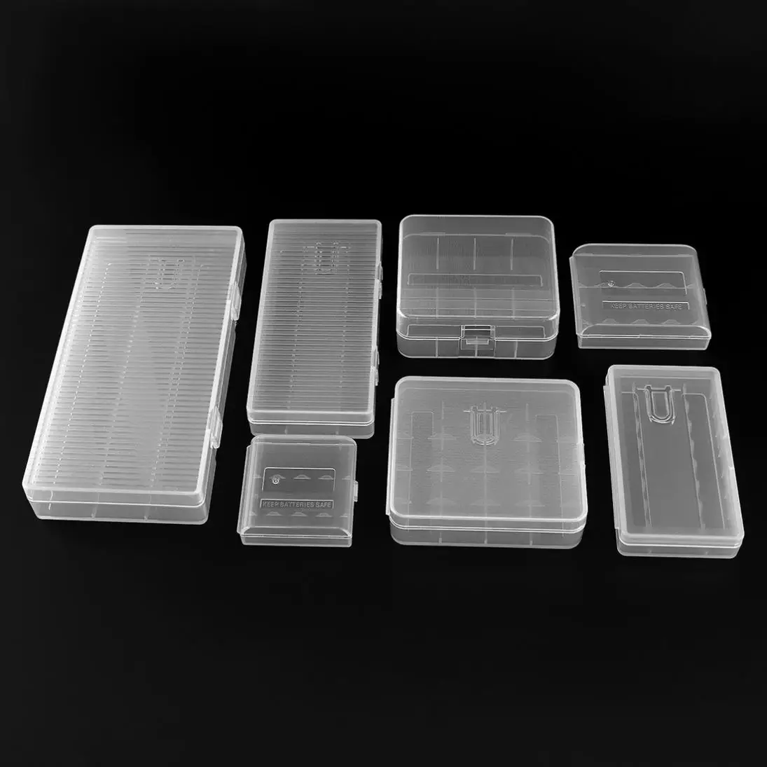 New 7 Different Transparent Hard Plastic Battery Storage Boxes with A Hook for 18650 26650 AA AAA Battery
New 7 Different Transparent Hard Plastic Battery Storage Boxes with A Hook for 18650 26650 AA AAA Battery
