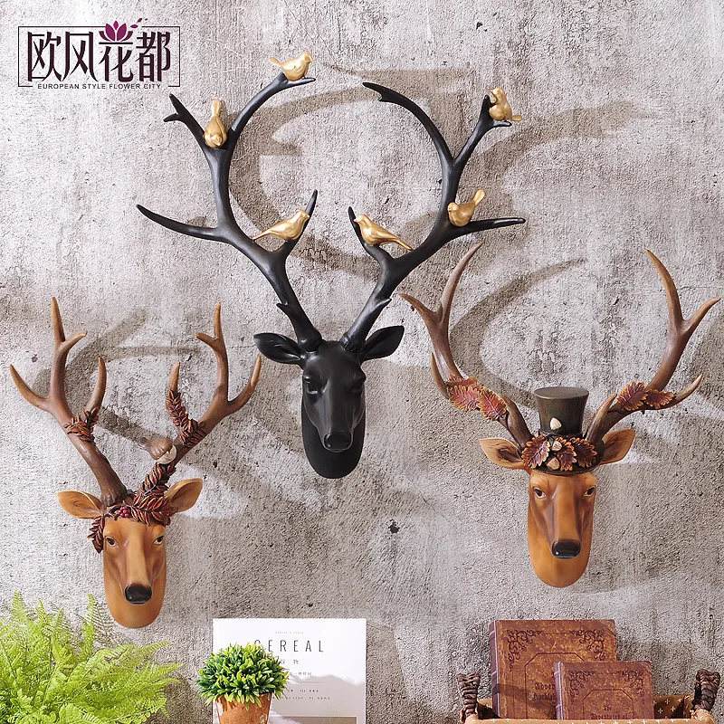 The bird deer mural wall pendant ornaments American retro stereo living room wall decoration bar
The bird deer mural wall pendant ornaments American retro stereo living room wall decoration bar