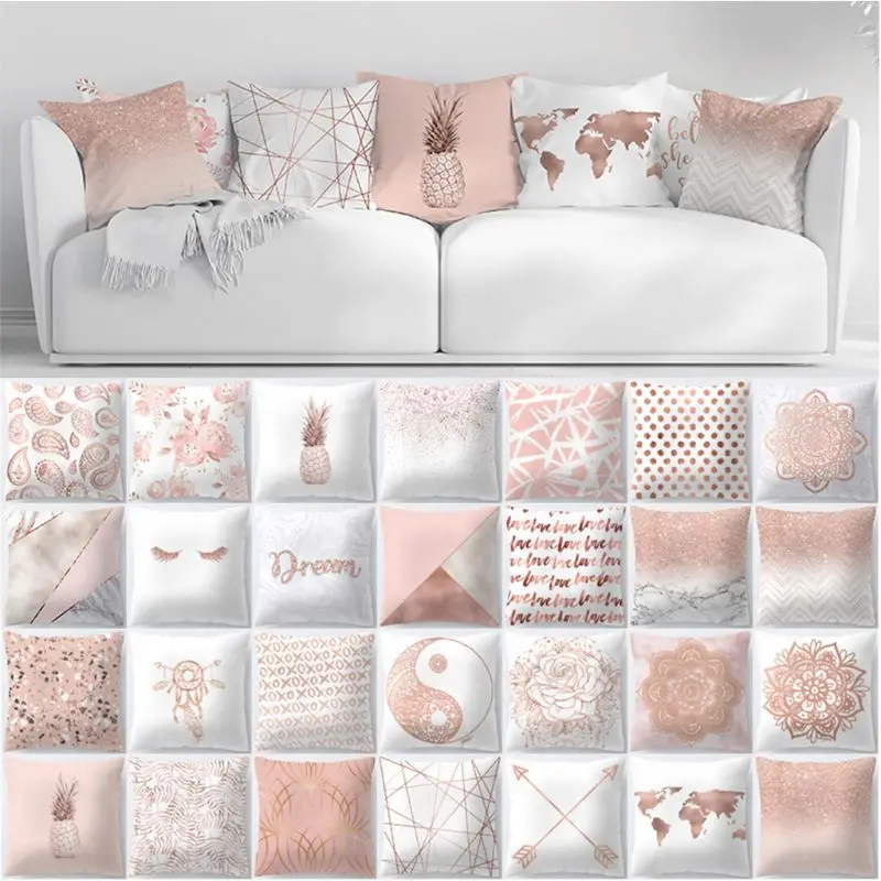 ZENGIA Lash Pillow Case Rose Gold Geometric Pineapple Glitter Polyester Sofa Decorative Cushion Cover for Home Decor 45x45cm
ZENGIA Lash Pillow Case Rose Gold Geometric Pineapple Glitter Polyester Sofa Decorative Cushion Cover for Home Decor 45x45cm