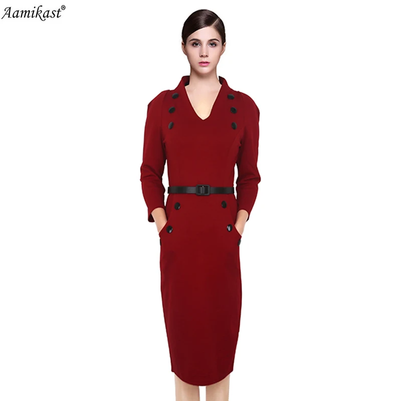 AAMIKAST Autumn Winter Women Dresses Vintage New Fashion Elegant With Button Business Maxi Pencil Dresses
AAMIKAST Autumn Winter Women Dresses Vintage New Fashion Elegant With Button Business Maxi Pencil Dresses