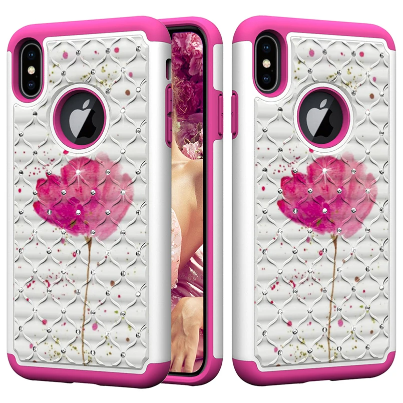 Чехол с цветочным рисунком Мягкий силиконовый чехол из ТПУ для телефона iPhone X XS Max