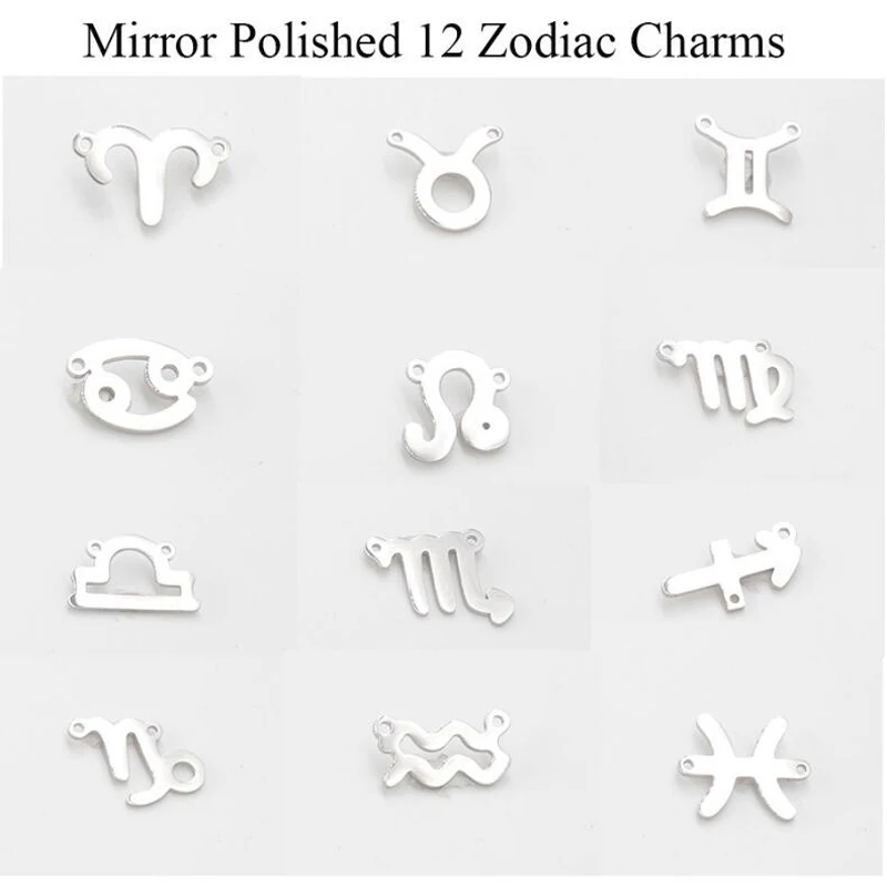 Fnixtar 15mm Stainless Steel Polished Twelve Zodiac Metal Charms DIY Jewelry Constellation Connect Handmade Charm 12pcs/lot
Fnixtar 15mm Stainless Steel Polished Twelve Zodiac Metal Charms DIY Jewelry Constellation Connect Handmade Charm 12pcs/lot