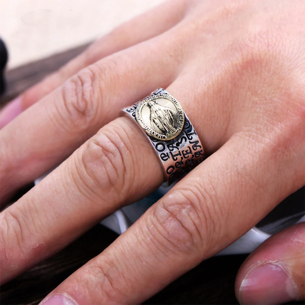 MetJakt Virgin Mary Solid 925 Sterling Ring with Scripture for Unisex Anniversary Religious Fine Jewelry
MetJakt Virgin Mary Solid 925 Sterling Ring with Scripture for Unisex Anniversary Religious Fine Jewelry