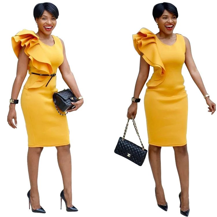 OMILKA Ruffle OL Dress 2018 Summer Women Sleeveless O Neck Yellow Club Party Bodycon Pencil Work Midi Vestidos De Festa
OMILKA Ruffle OL Dress 2018 Summer Women Sleeveless O Neck Yellow Club Party Bodycon Pencil Work Midi Vestidos De Festa