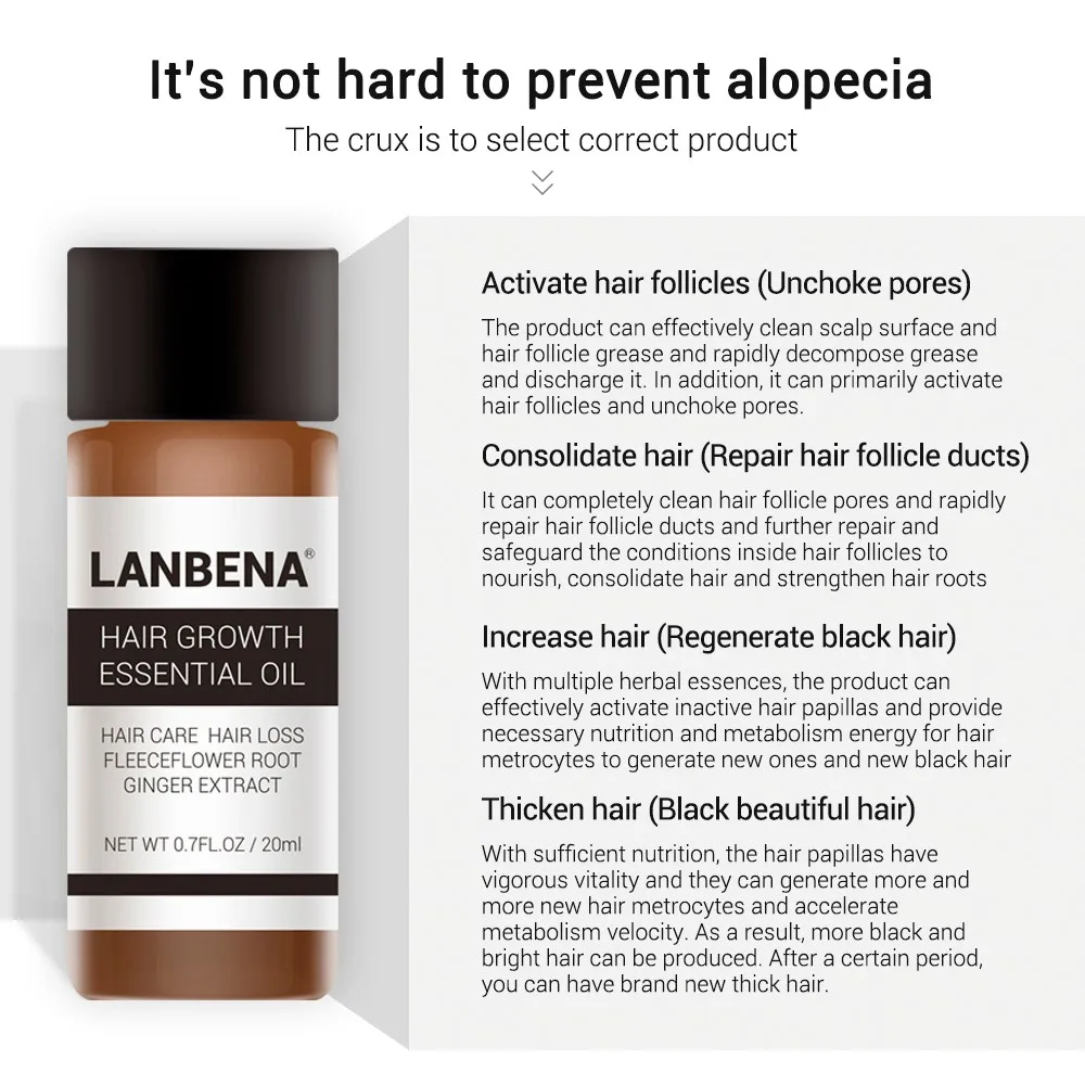 LANBENA Fast Powerful Hair Growth Essence Products Essential Oil Liquid Treatment Preventing Hair Loss Hair Care Andrea 20ml
LANBENA Fast Powerful Hair Growth Essence Products Essential Oil Liquid Treatment Preventing Hair Loss Hair Care Andrea 20ml