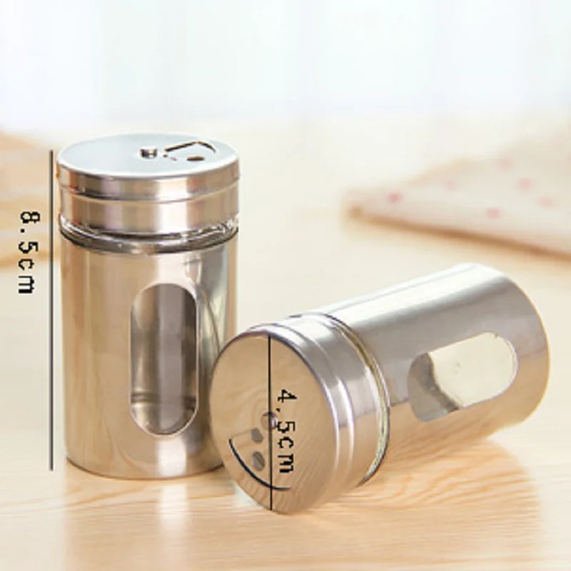 Stainless steel spice jar tank sauce pot seasoning bottle swivel glass inside metal outside spice jar sugar pot glass caster
Stainless steel spice jar tank sauce pot seasoning bottle swivel glass inside metal outside spice jar sugar pot glass caster