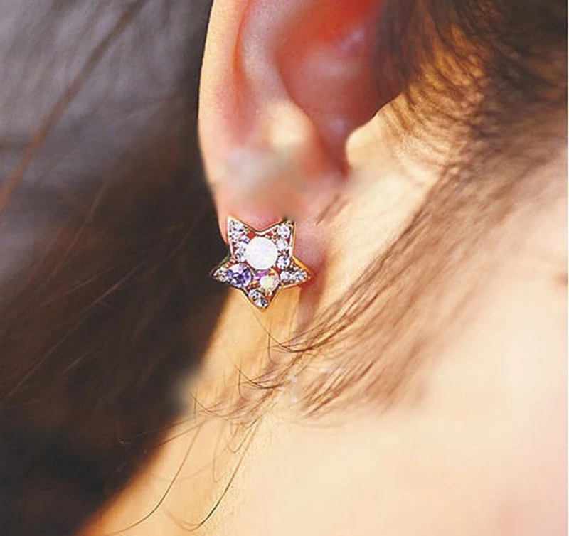 Fancy Colors Multivariate Crystal Rhinestone Star Golden Stud Earrings for Women piercing Jewelry 
Fancy Colors Multivariate Crystal Rhinestone Star Golden Stud Earrings for Women piercing Jewelry