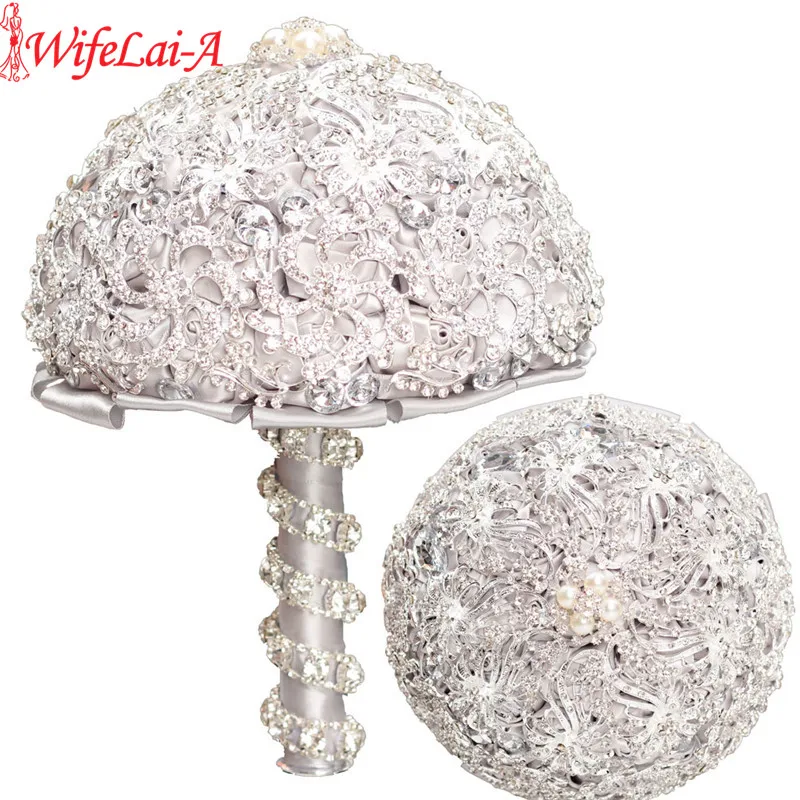 Full Diamond Luxurious Crystal Silver Rose Flower Wedding Bouquet Brooch Bride Wedding Flowers Ramos De Novia Wedding W8888-3
Full Diamond Luxurious Crystal Silver Rose Flower Wedding Bouquet Brooch Bride Wedding Flowers Ramos De Novia Wedding W8888-3