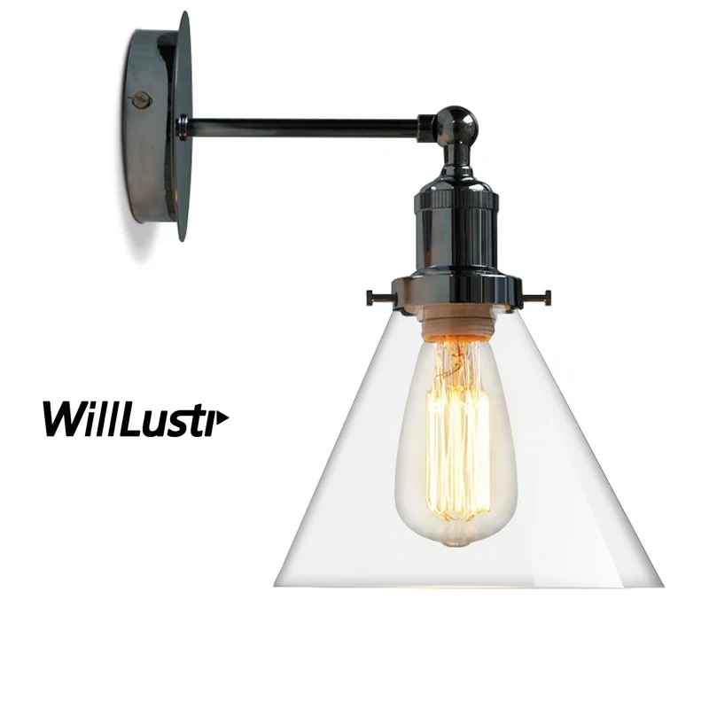 Willlustr funnel clear glass shade lamp chrome color wall sconce America country light lighting fixture hotel restaurant loft
Willlustr funnel clear glass shade lamp chrome color wall sconce America country light lighting fixture hotel restaurant loft