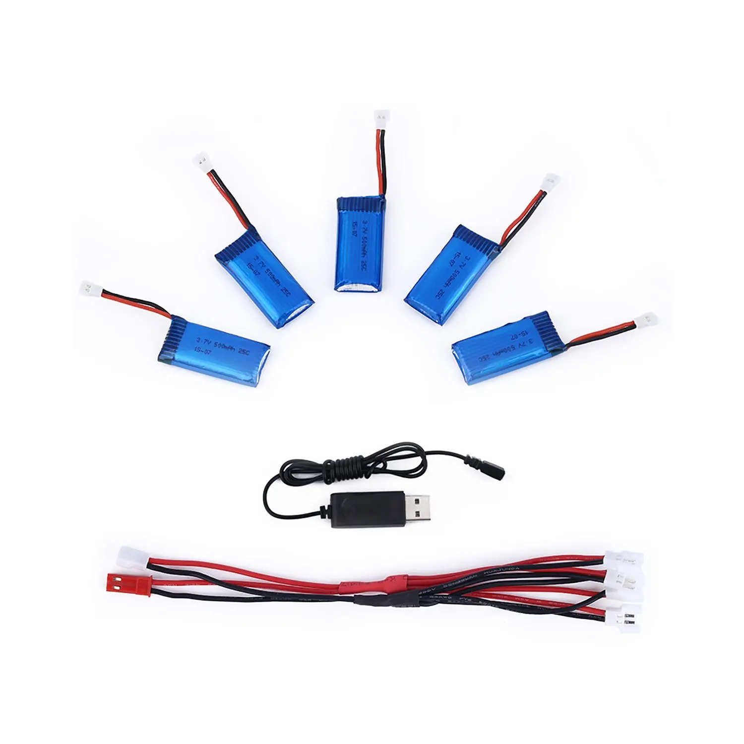 EBOYU(TM) 5pcs x 3.7V 500mAh 25C Lipo Battery w/ 2-5 USB Charger for Syma X5C Hubsan UDI 816A RC Quadcopter
EBOYU(TM) 5pcs x 3.7V 500mAh 25C Lipo Battery w/ 2-5 USB Charger for Syma X5C Hubsan UDI 816A RC Quadcopter