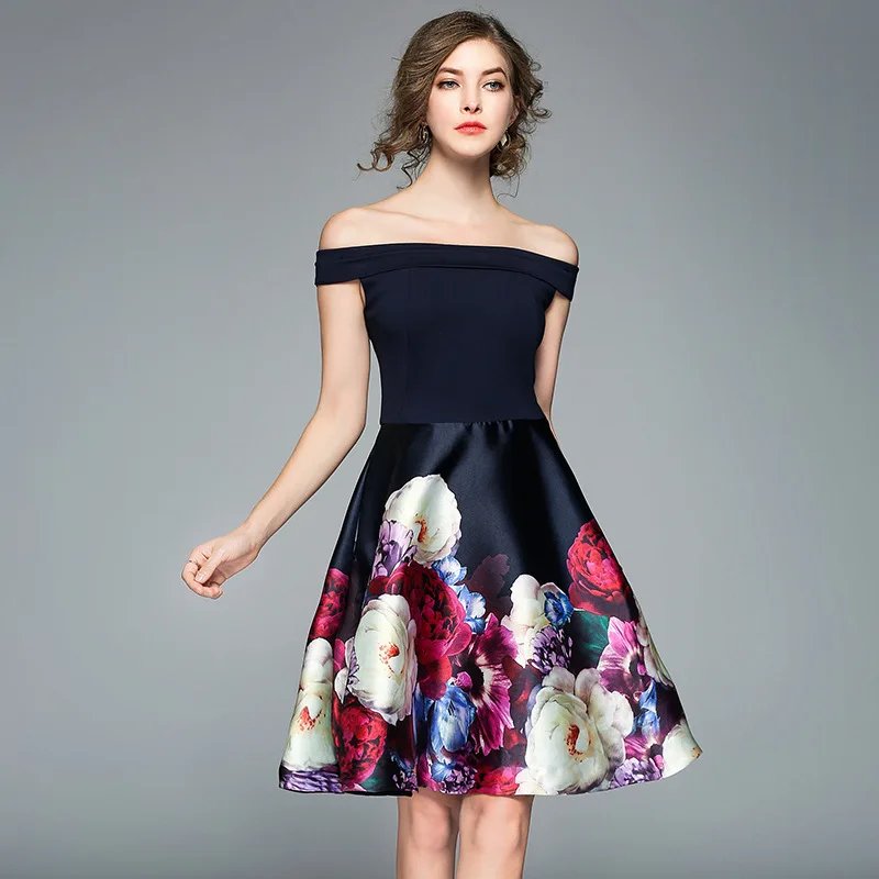 DUOUPA 2019 spring and summer new sexy off-the-shoulder dress print big swing skirt slim dress long skirt elegant temperament dr
DUOUPA 2019 spring and summer new sexy off-the-shoulder dress print big swing skirt slim dress long skirt elegant temperament dr