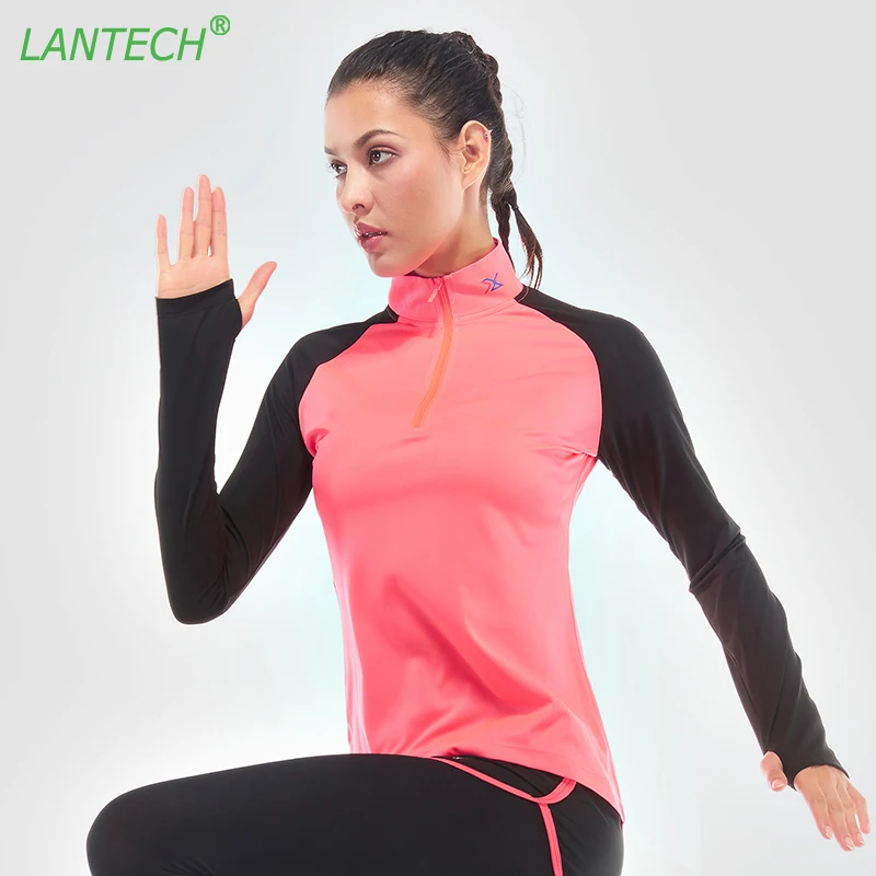 Женская футболка для бега LANTECH эластичная Спортивная одежда йоги фитнеса