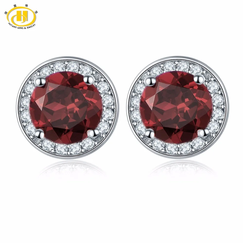 Hutang Round Earrings Made With 2.16ct Natural Gemstone Garnet Solid 925 Sterling Silver Crystal Fine Jewelry For Women's Gift
Hutang Round Earrings Made With 2.16ct Natural Gemstone Garnet Solid 925 Sterling Silver Crystal Fine Jewelry For Women's Gift