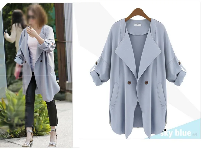 New spring autumn fashion Casual women's cotton blend Trench Coat long Outerwear loose clothes for lady good quality
New spring autumn fashion Casual women's cotton blend Trench Coat long Outerwear loose clothes for lady good quality