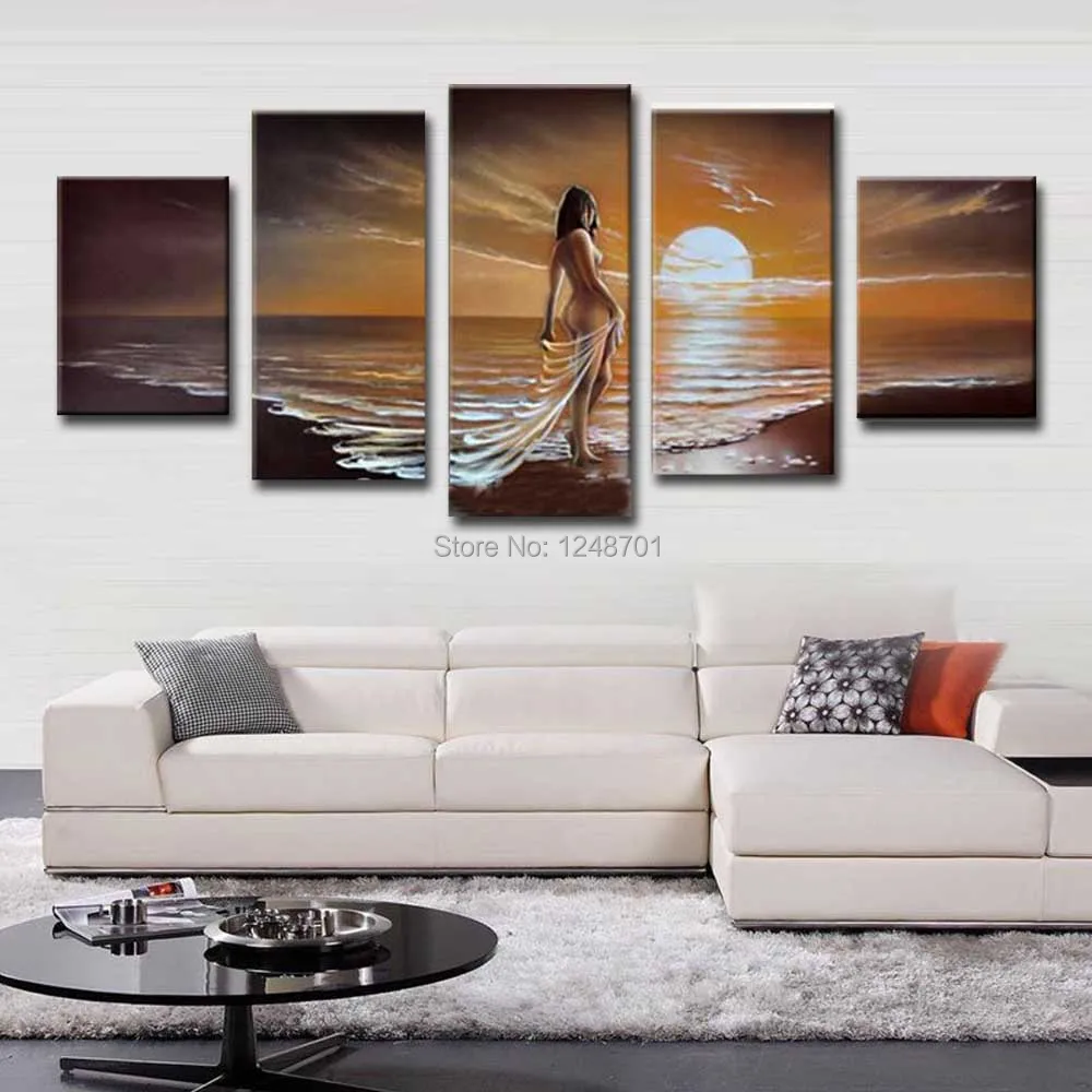 Hand Painted Abstract Five pieces-Combination Sunset Seascape Oil Painting Nude Woman Wall PicturesLiving Room Home Wall Decor
Hand Painted Abstract Five pieces-Combination Sunset Seascape Oil Painting Nude Woman Wall PicturesLiving Room Home Wall Decor