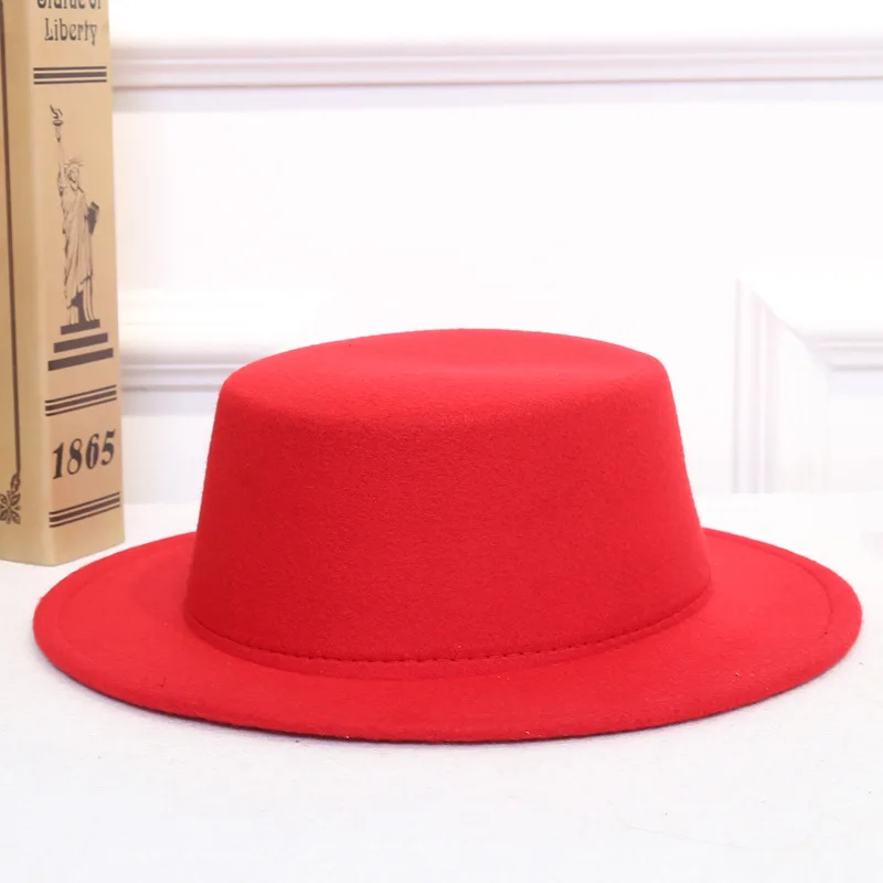 Шерстяная фетровая шляпа трилби для мужчин и женщин модная однотонная Панама в