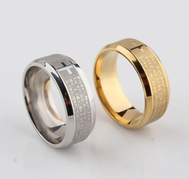 Men Jewelry Bible Ring Sliver 316L Spanish Religious Stainless Steel Father Prayer Padre Nuestro Cross Rings 8mm
Men Jewelry Bible Ring Sliver 316L Spanish Religious Stainless Steel Father Prayer Padre Nuestro Cross Rings 8mm