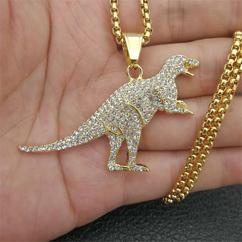 Hip Hop Men's Necklace Male Gold Color Stainless Steel Iced Out Bling Dinosaur Pendant & Chains For Men/Women Jewelry
Hip Hop Men's Necklace Male Gold Color Stainless Steel Iced Out Bling Dinosaur Pendant & Chains For Men/Women Jewelry