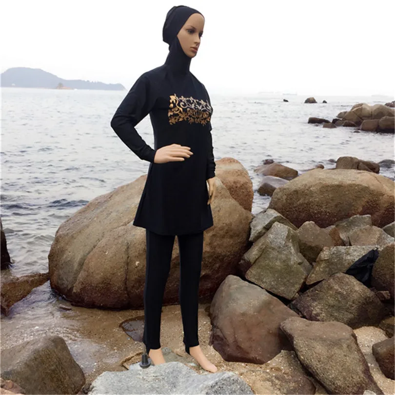 4XLCheap Muslima Abaya купальный костюм Малайзия мусульманский одежда для плавания